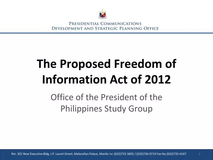 the proposed freedom of information act of 2012
