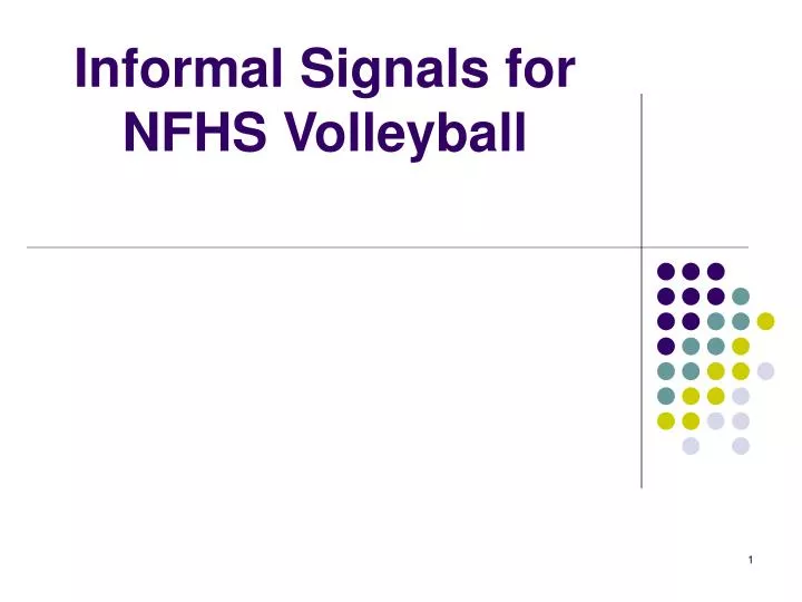 informal signals for nfhs volleyball