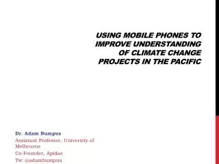 Using mobile phones to improve understanding of climate change projects in the Pacific