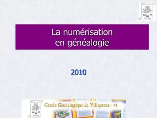 la num risation en g n alogie