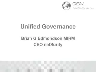 Unified Governance