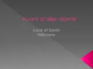 avant d aller dormir