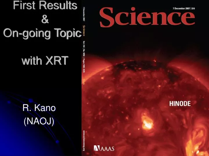 first results on going topics with xrt