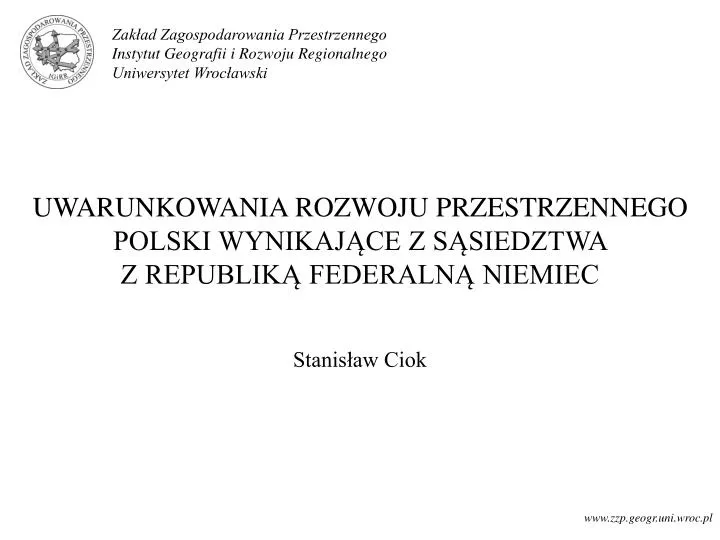 uwarunkowania rozwoju przestrzennego polski wynikaj ce z s siedztwa z republik federaln niemiec