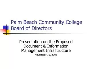 Palm Beach Community College Board of Directors