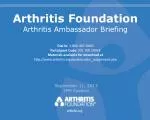 Arthritis Foundation Arthritis Ambassador Briefing - slide 1