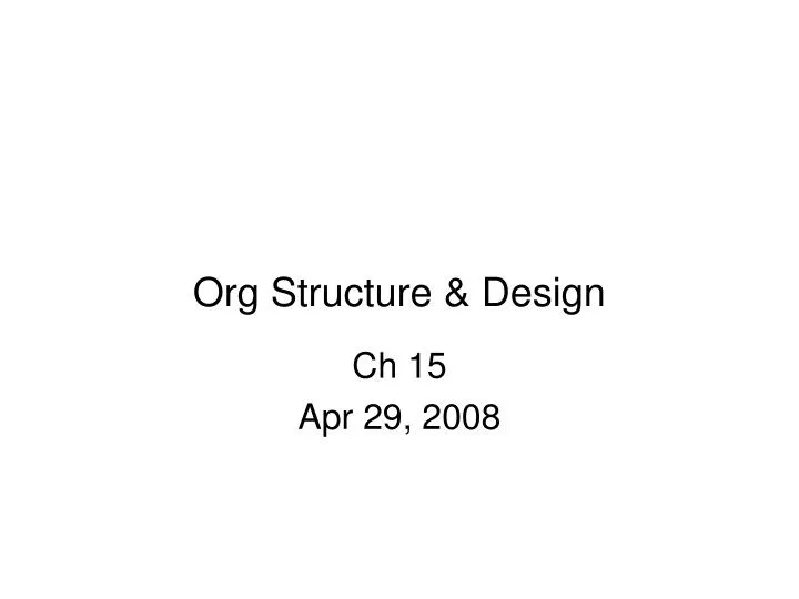 org structure design