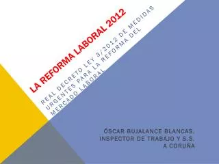 la reforma laboral 2012