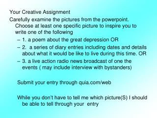 Your Creative Assignment