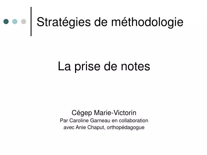 strat gies de m thodologie