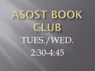 ASOST BOOK CLUB