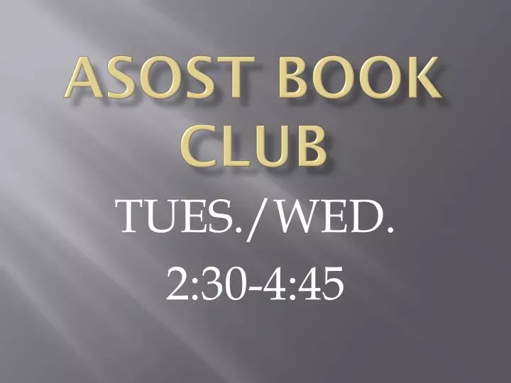 asost book club