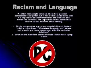 racism and language
