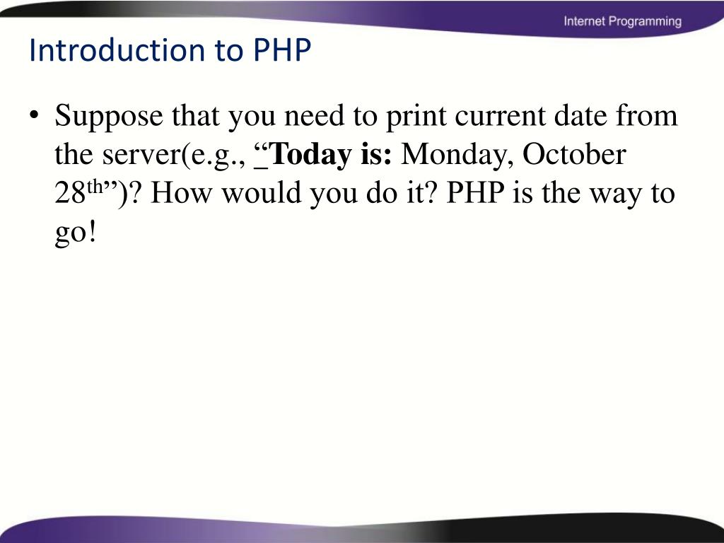 PPT - Introduction to PHP PowerPoint Presentation, free download - ID ...