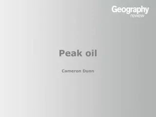Peak oil Cameron Dunn