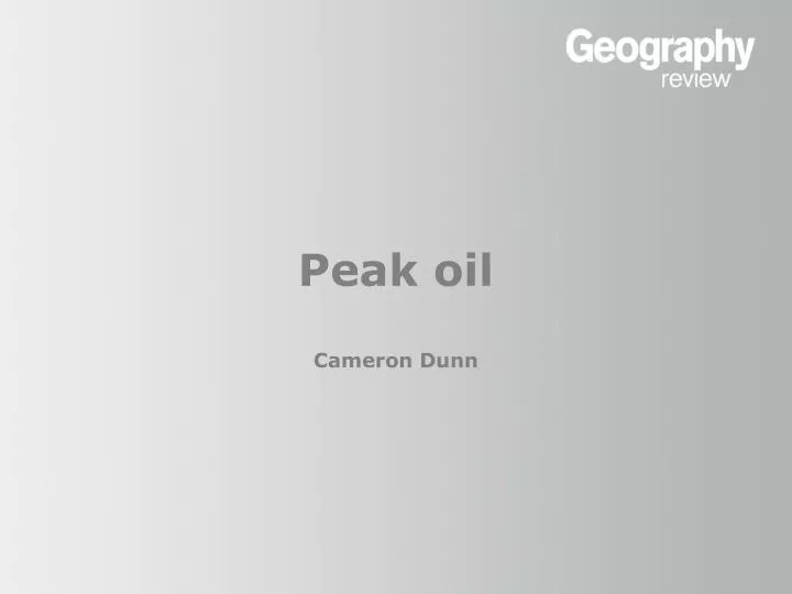 peak oil cameron dunn