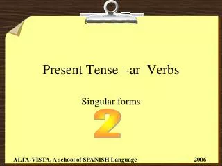 present tense ar verbs