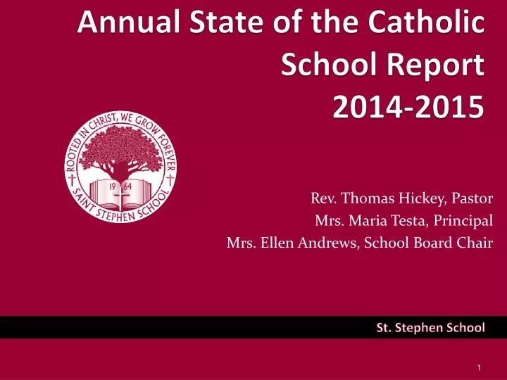 annual state of the catholic school report 2014 2015