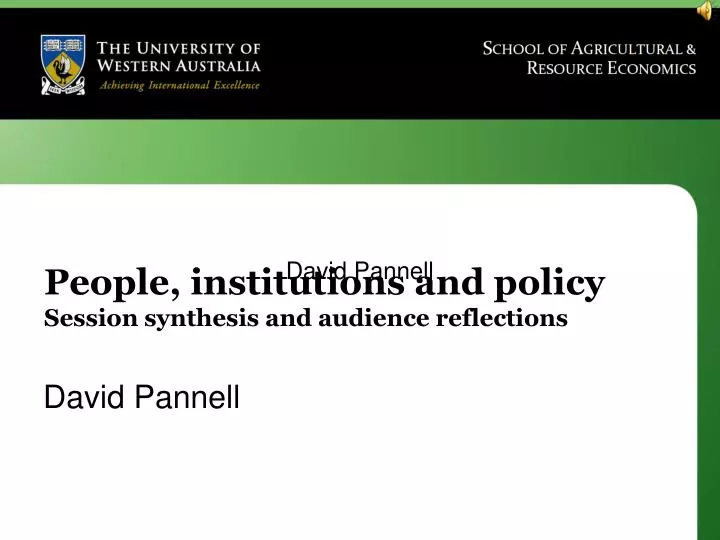 people institutions and policy session synthesis and audience reflections