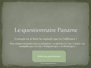 le questionnaire paname