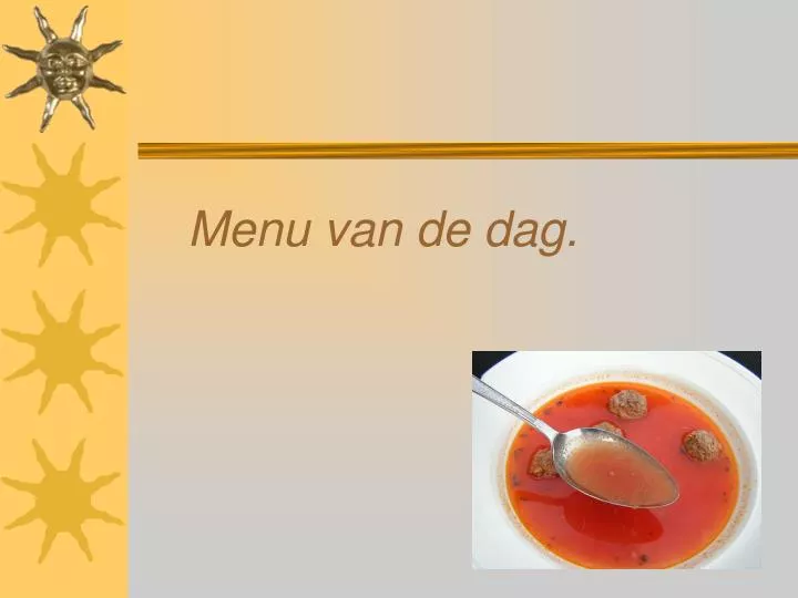 menu van de dag