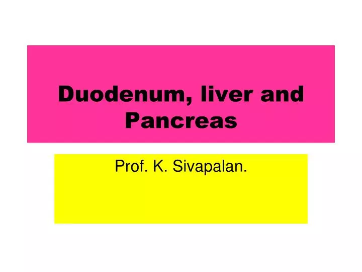 duodenum liver and pancreas