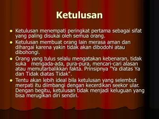 ketulusan