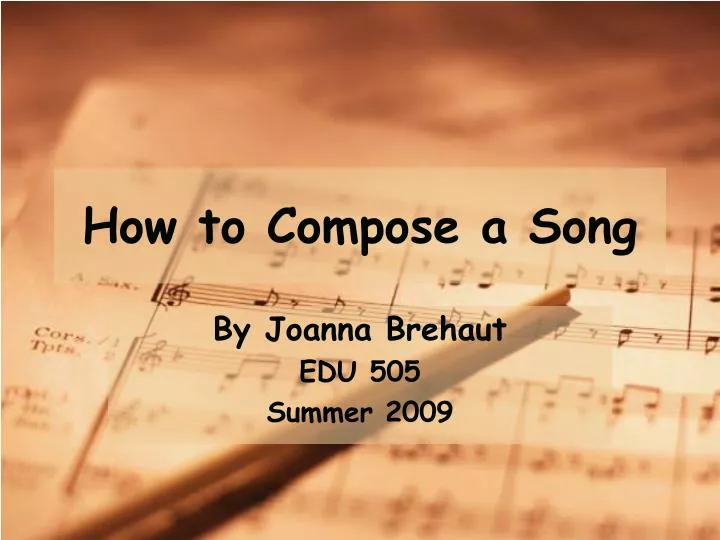 how to compose a song