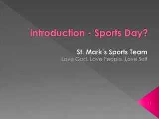 Introduction - Sports Day?