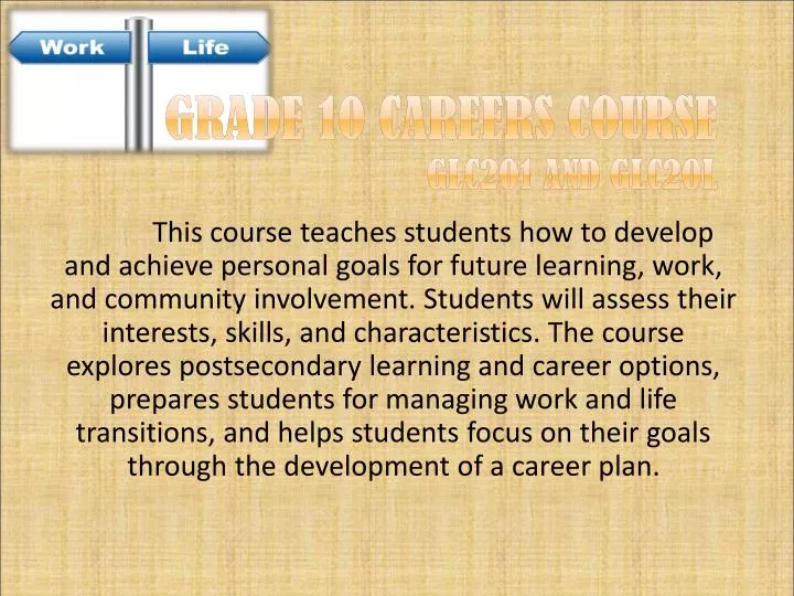 grade 10 careers course glc2o1 and glc2ol