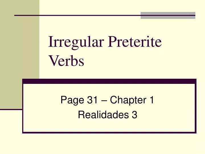 irregular preterite verbs