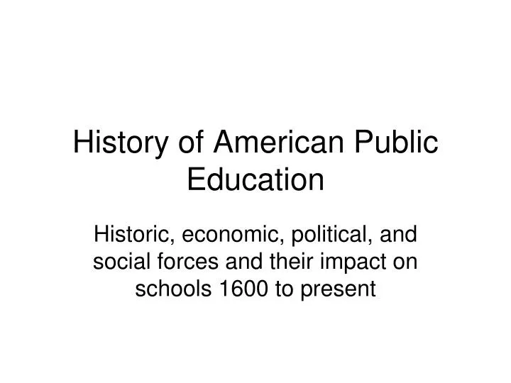 history of american public education
