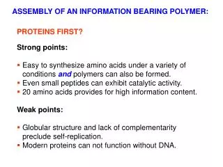 ASSEMBLY OF AN INFORMATION BEARING POLYMER: