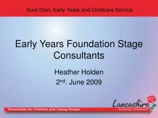 Early Years Foundation Stage Consultants
