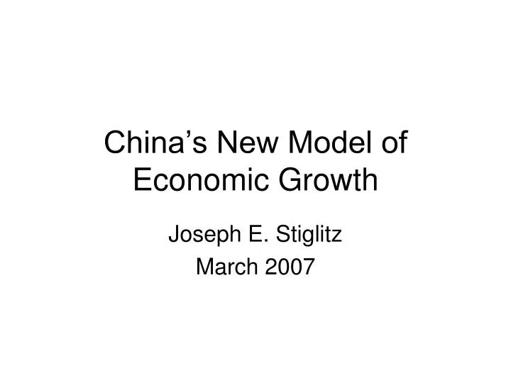 china s new model of economic growth