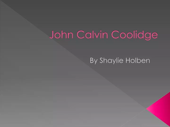 john calvin coolidge