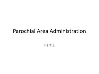 Parochial Area Administration