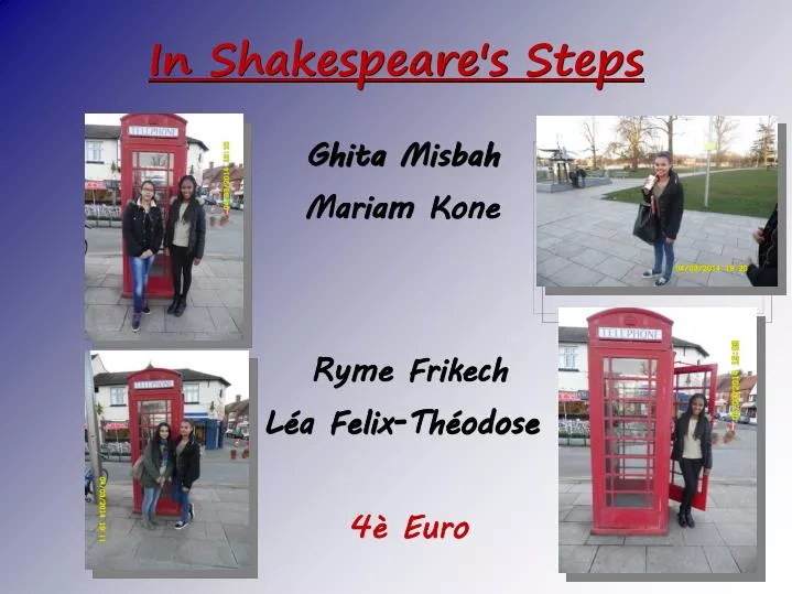 in shakespeare s steps