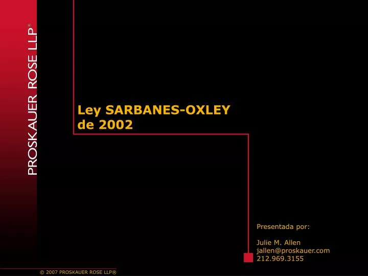 ley sarbanes oxley de 2002