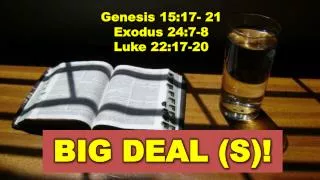 Genesis 15:17- 21 Exodus 24:7-8 Luke 22:17-20