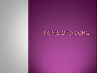 Parts of a song