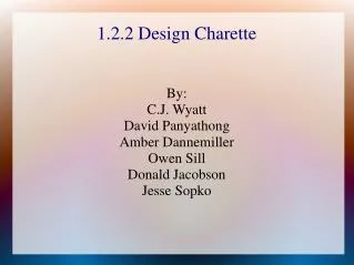 1.2.2 Design Charette