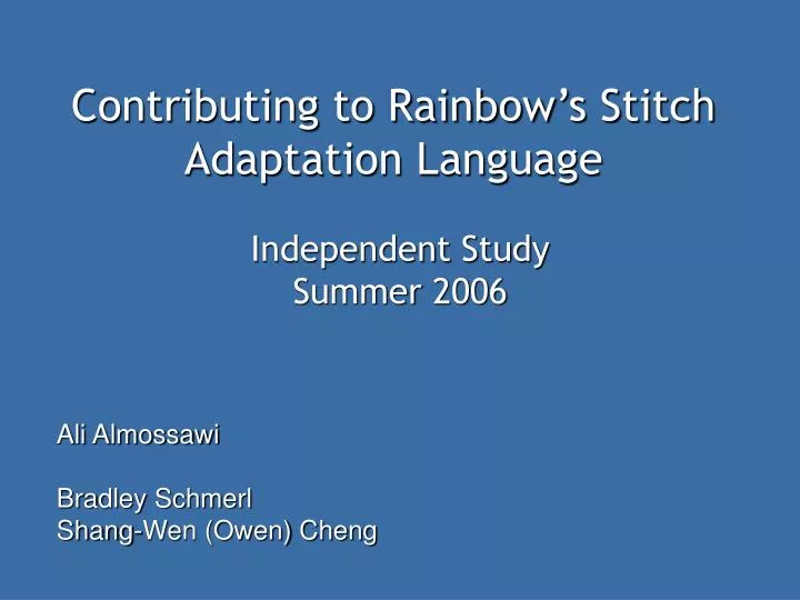 contributing to rainbow s stitch adaptation language