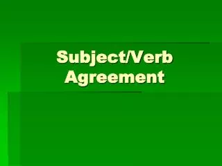 subject verb agreement