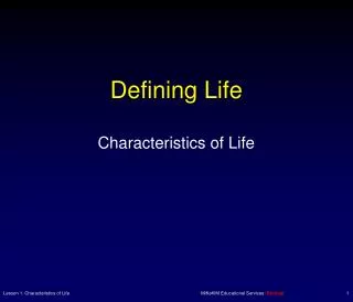 Defining Life
