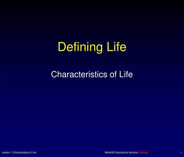 defining life