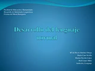 desarrollo del lenguaje normal