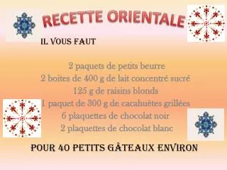 recette orientale