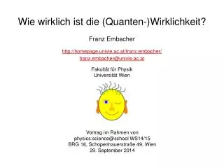 wie wirklich ist die quanten wirklichkeit