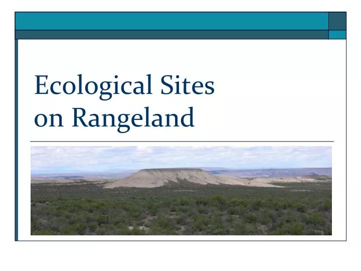 ecological sites on rangeland